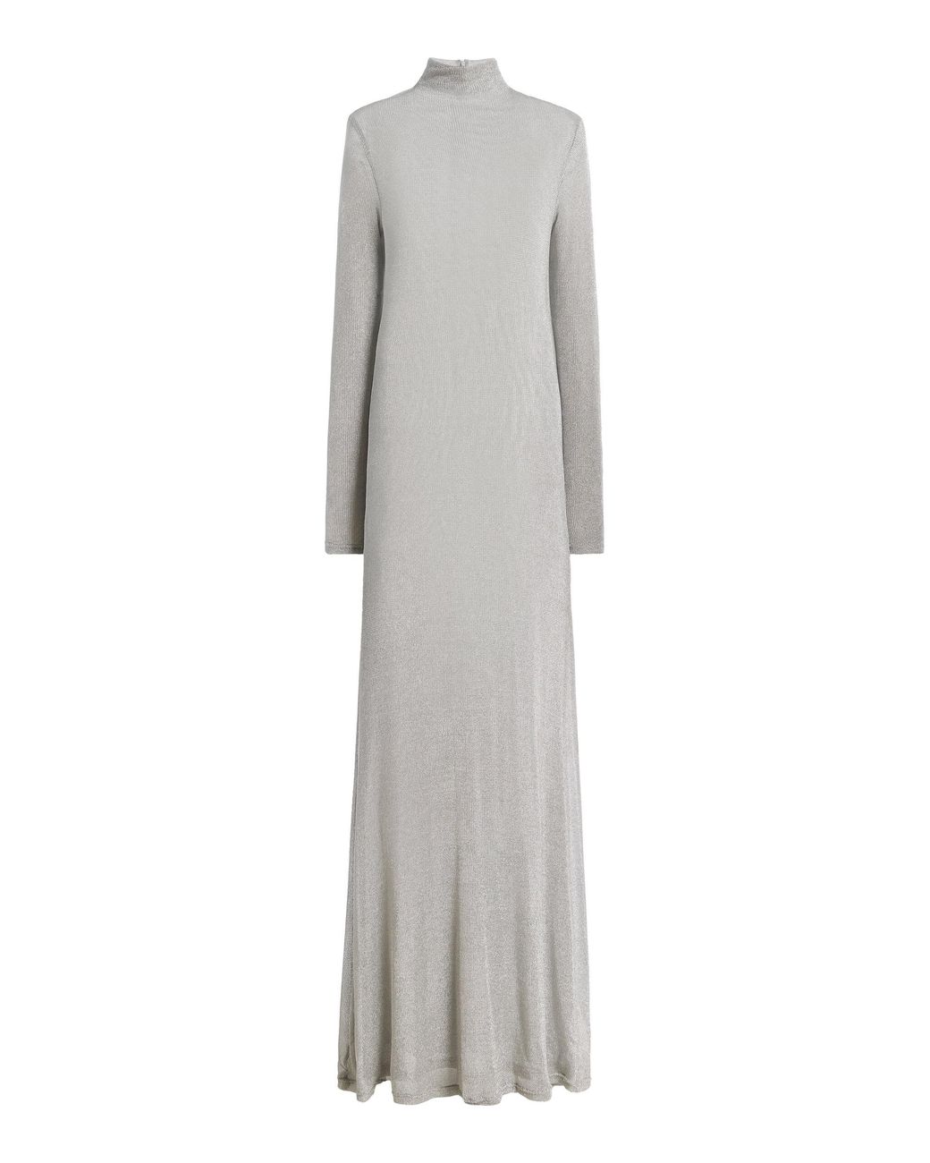 TOVE Torra Metallic Ribbed-Knit Maxi Dress in Grey | Lyst UK