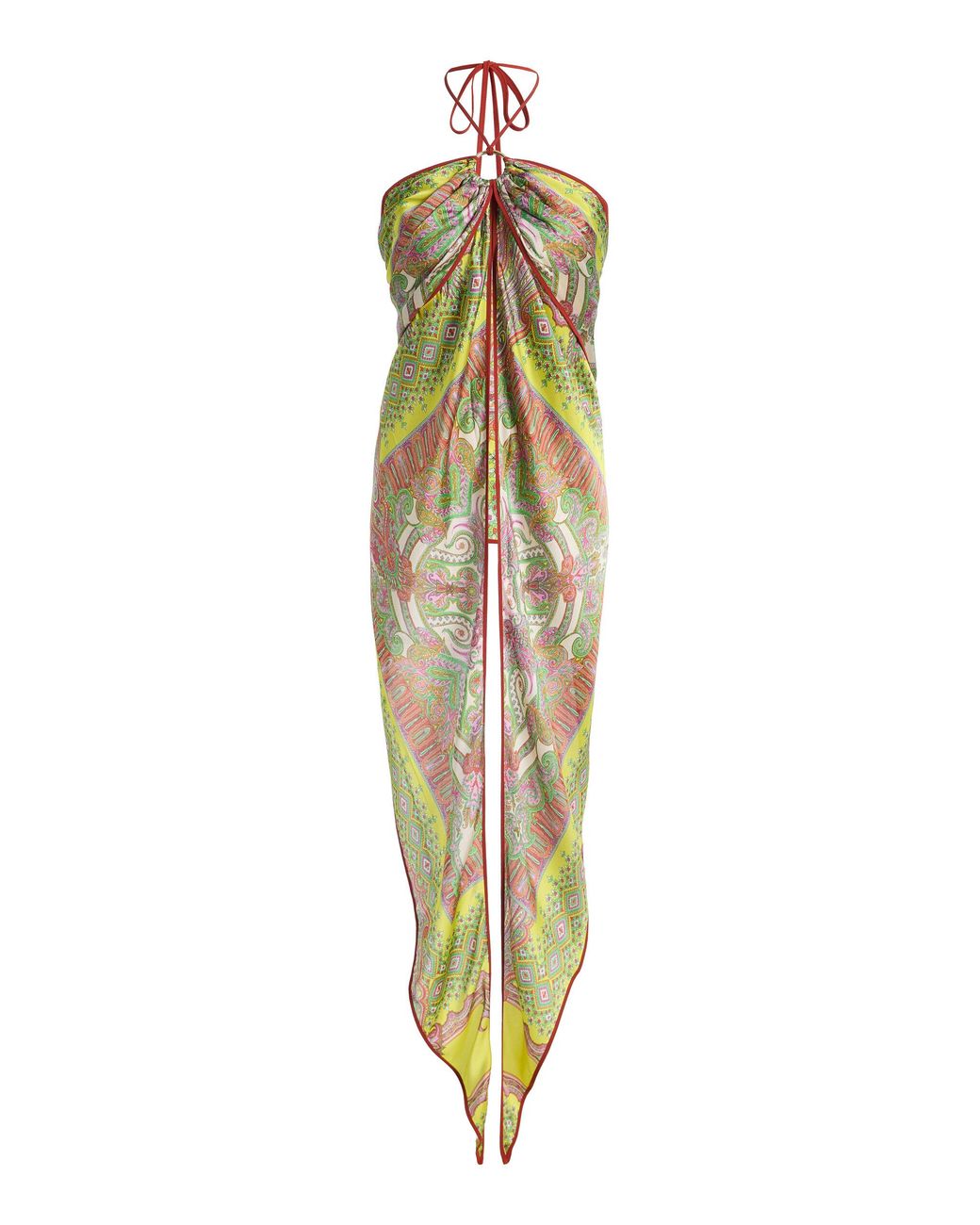 Alexis Metallic Vulcano Draped Twill Halter Top