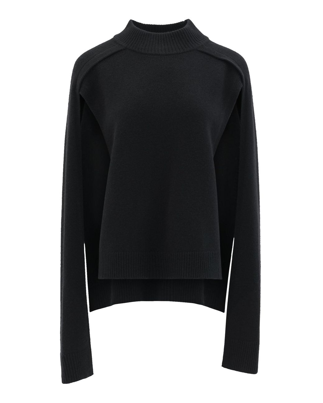 Source Unknown Black Noa Cape Wool Sweater