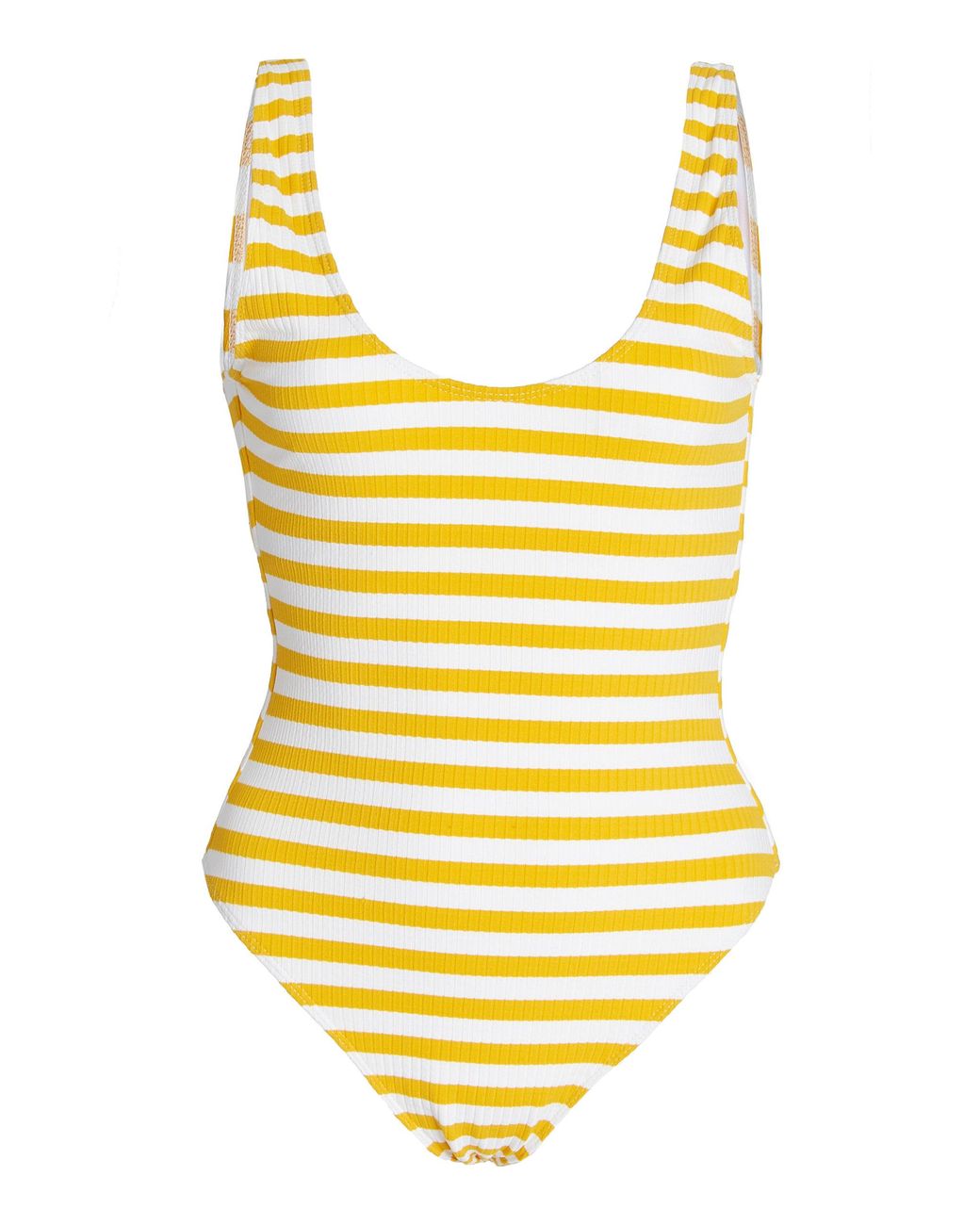 Faithfull Solene Striped Onepiece Swimsuit in Yellow Lyst