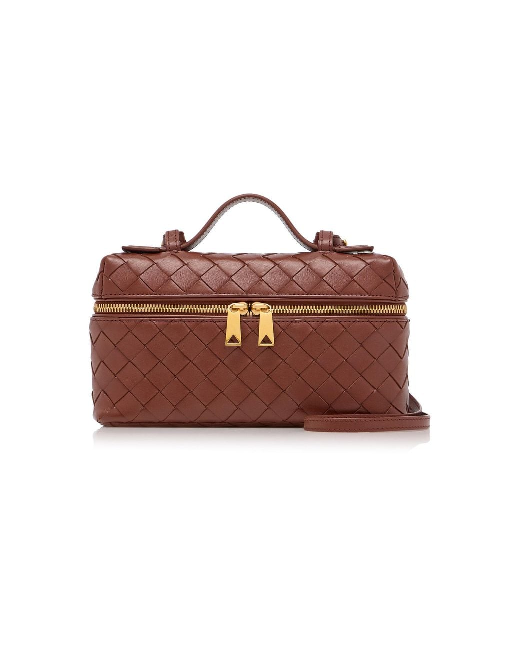 Bottega Veneta Brown Bang Bang Intrecciato Leather Vanity Case