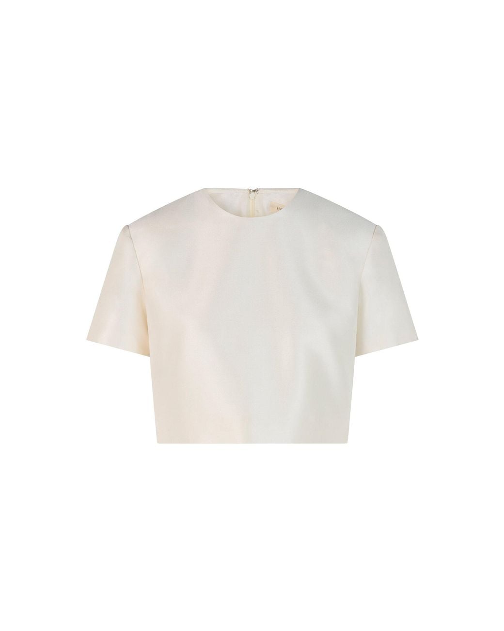 Heirlome White Eliza Cropped Silk Top