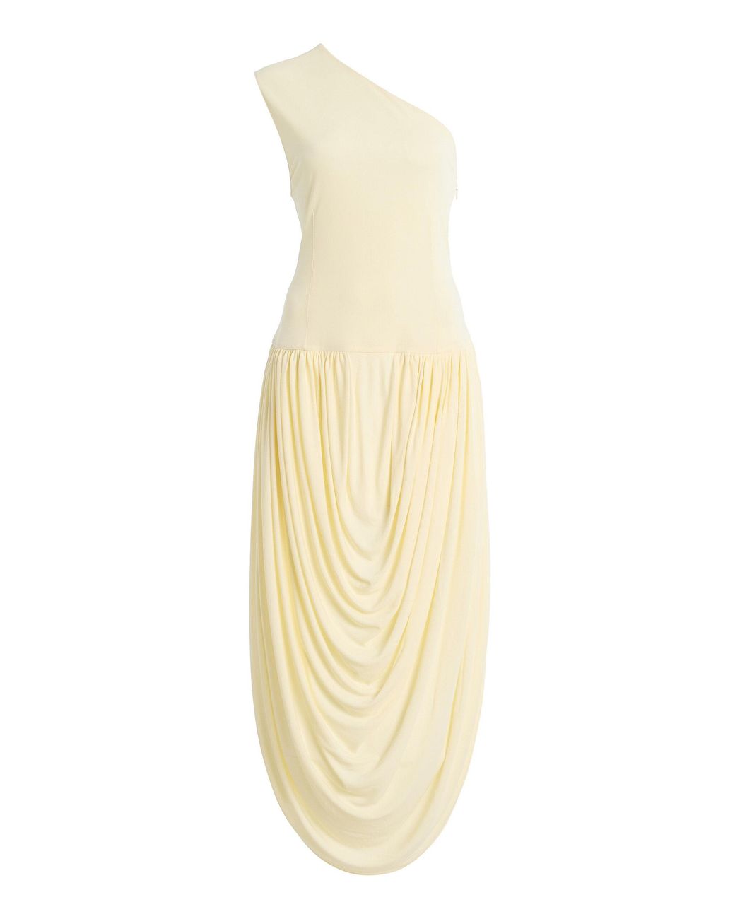 Brandon Maxwell Metallic Exlcusive The Mila Draped Jersey Midi Dress