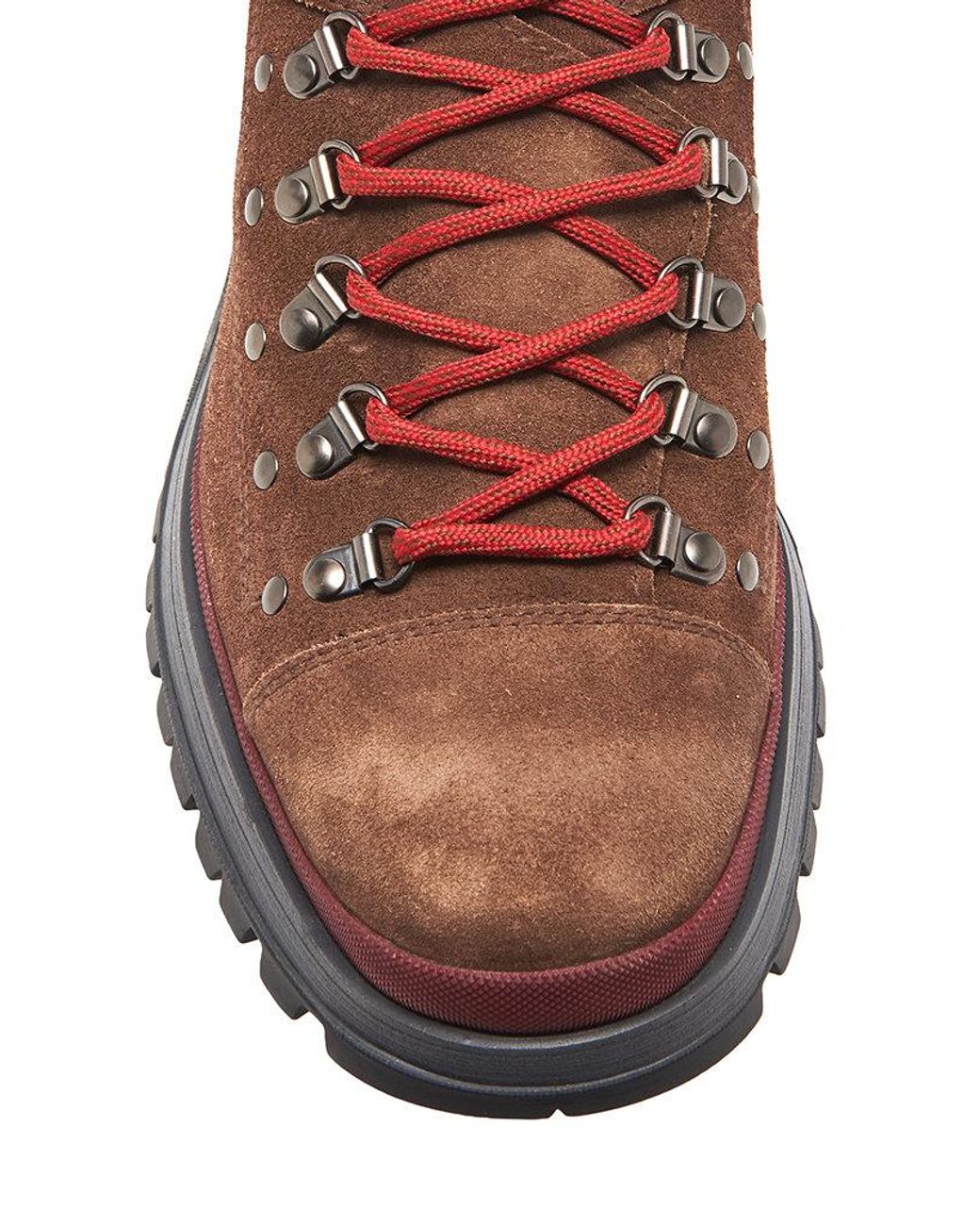 Prada Suede Hiking Boot in Brown for Men | Lyst