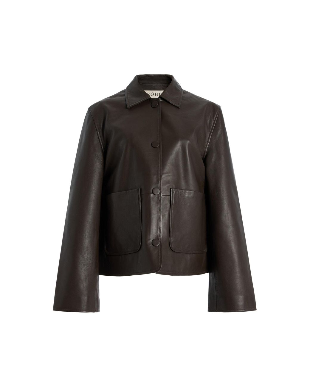 レザージャケット・コート ROHE FW25 SCULPTURAL LEATHER JACKET (416 11 145 001 308) Rohe Leather Jacket in Black | Lyst
