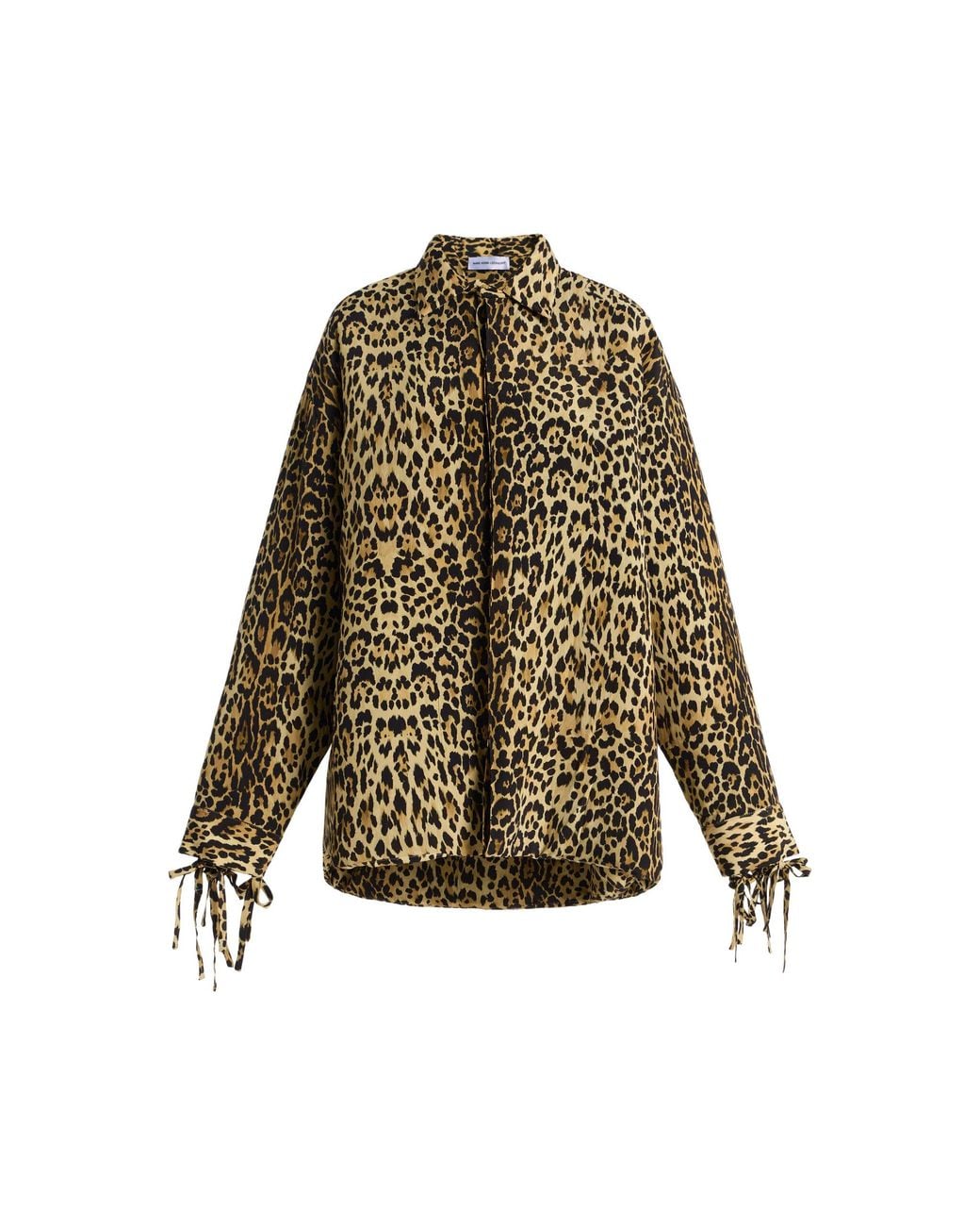 Marie Adam-Leenaerdt Green Leopard-Print Crepe Base Shirt