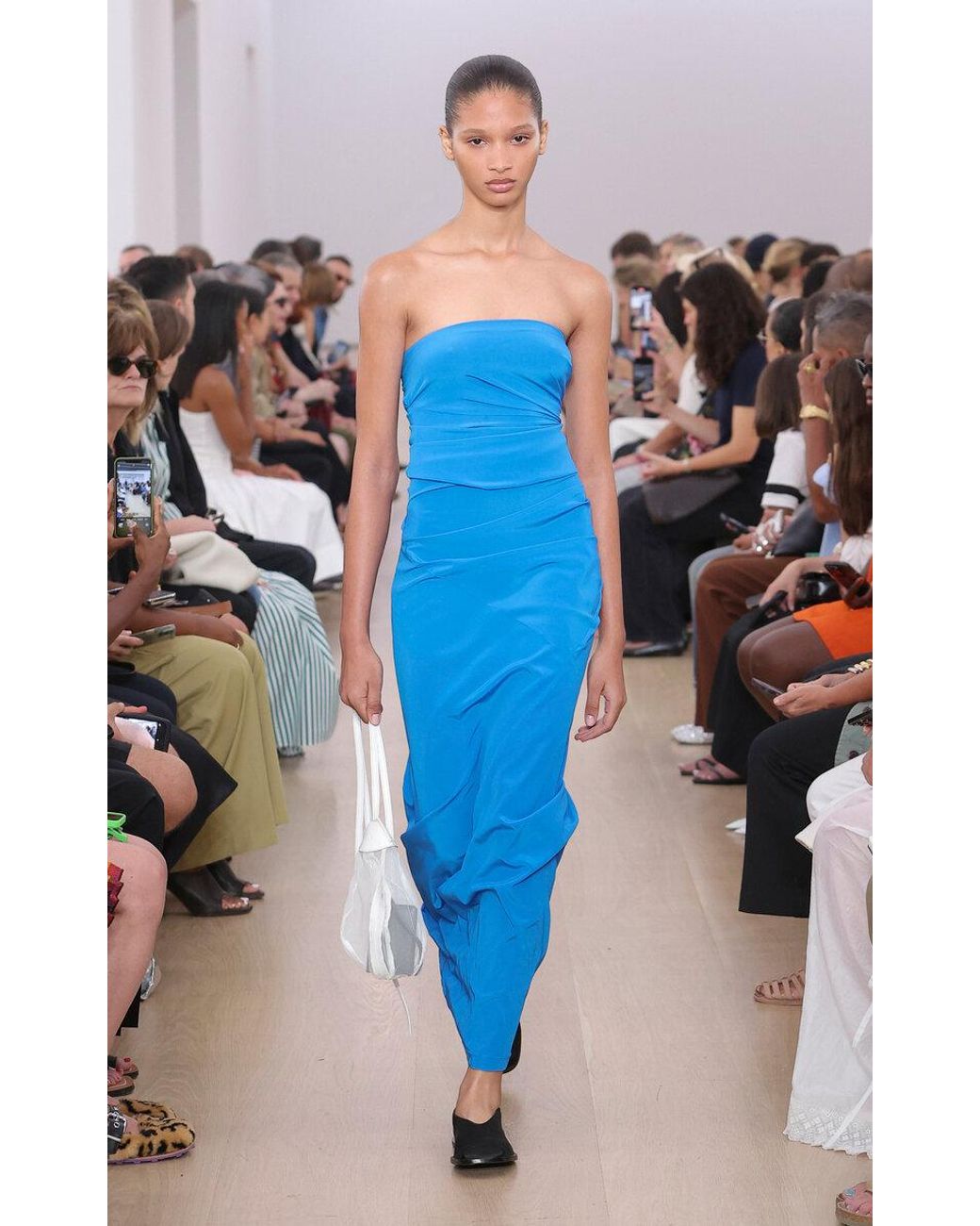 proenza schouler strapless blue dress Royal Blue Modest Dress with Oriental Fabric – HAREM's Brides main image 1