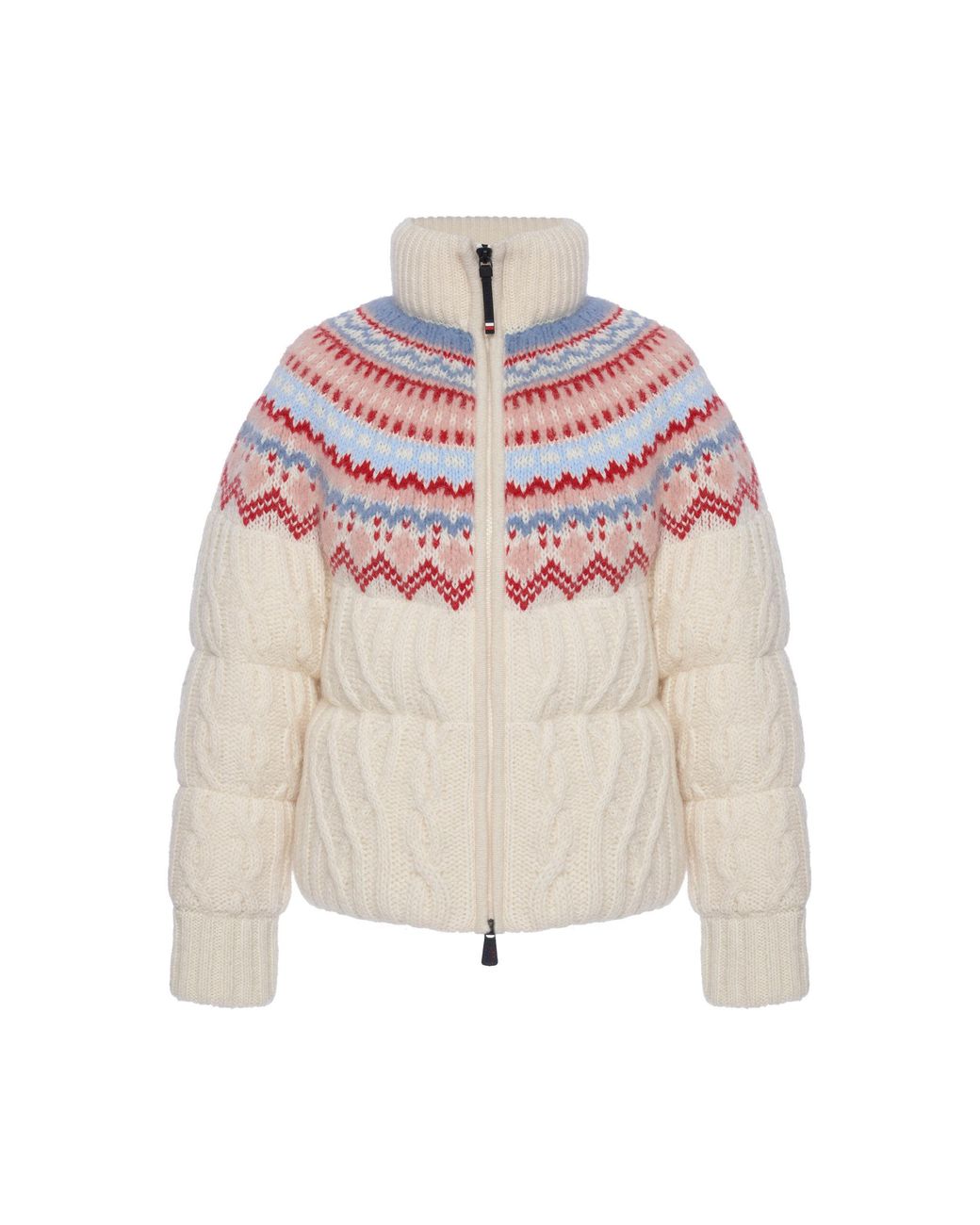 Moncler Pink Knit Wool-mohair Down Jacket