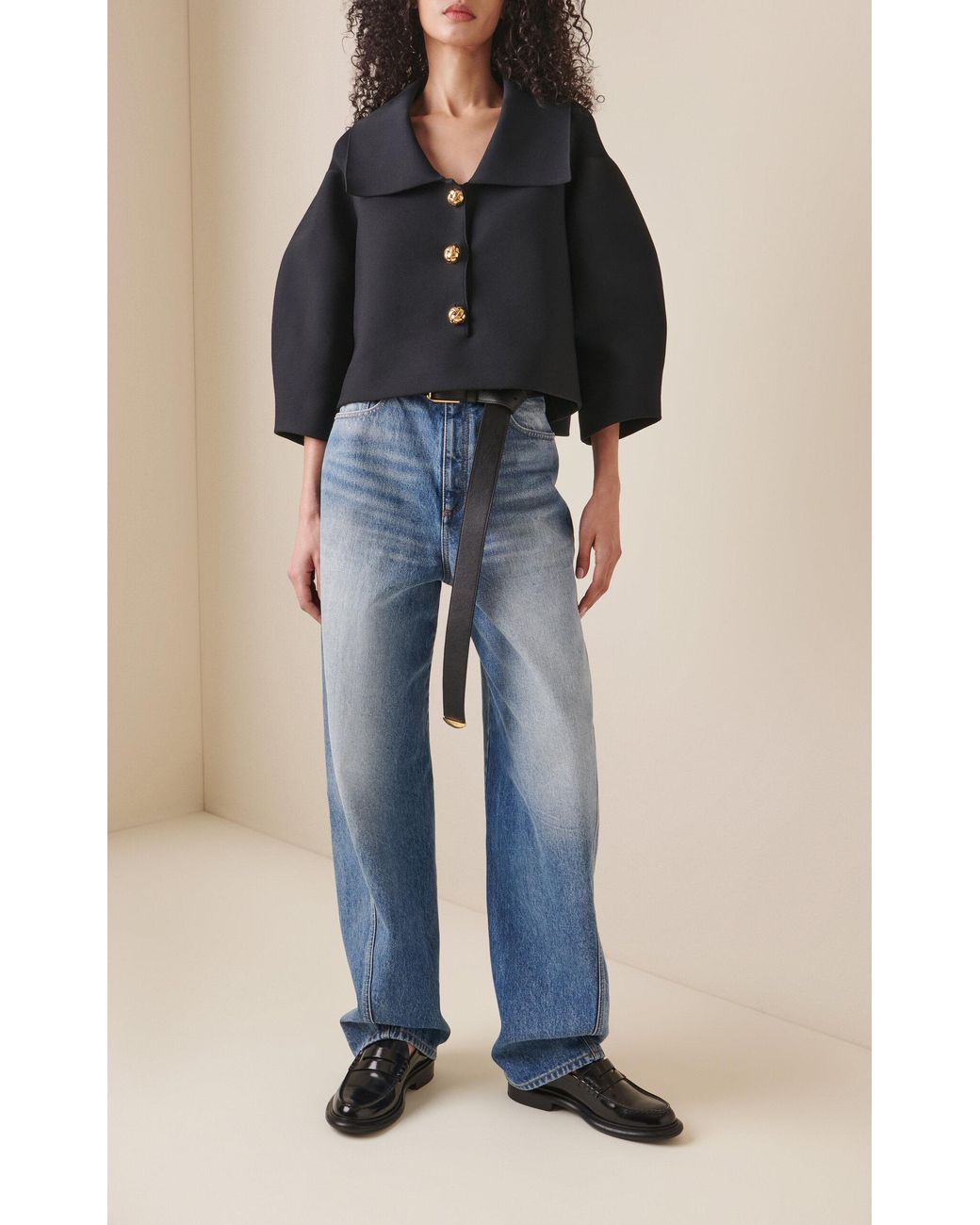 Givenchy Black Cocoon Buttoned Jacket