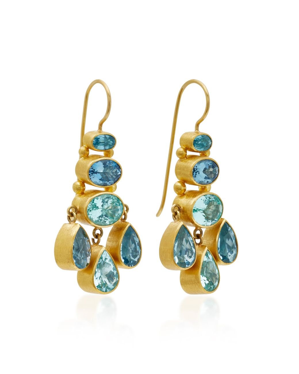 Mallary Marks Aquamarine And Paraiba Tourmaline Chandelier Earrings in Blue  | Lyst