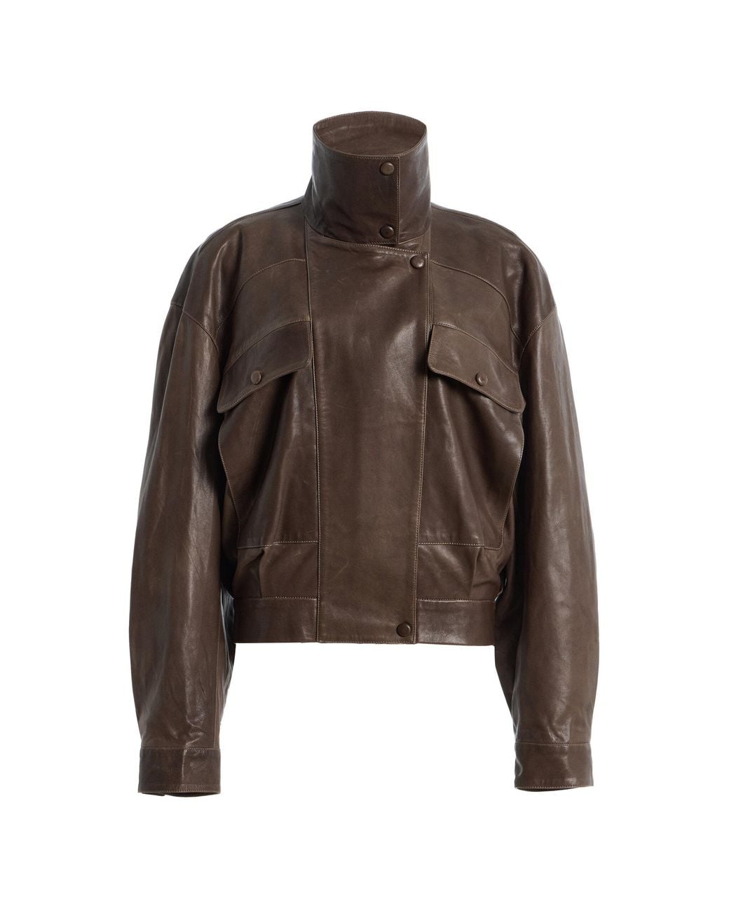 Nour Hammour Brown Quincy Leather Jacket