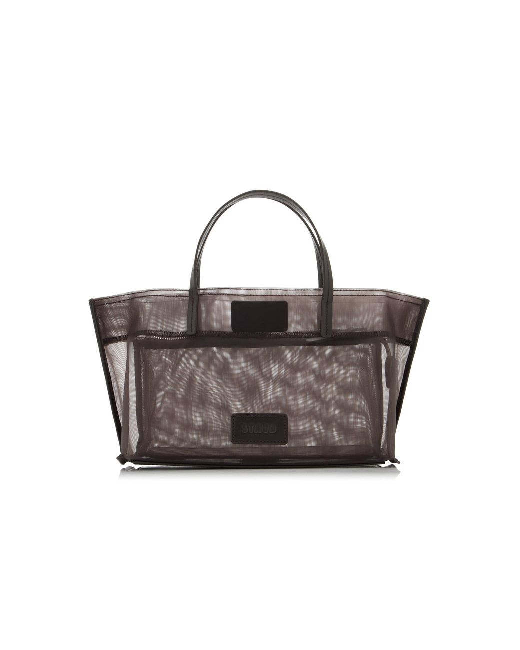 Staud Brown Christos Mini Mesh Tote Bag