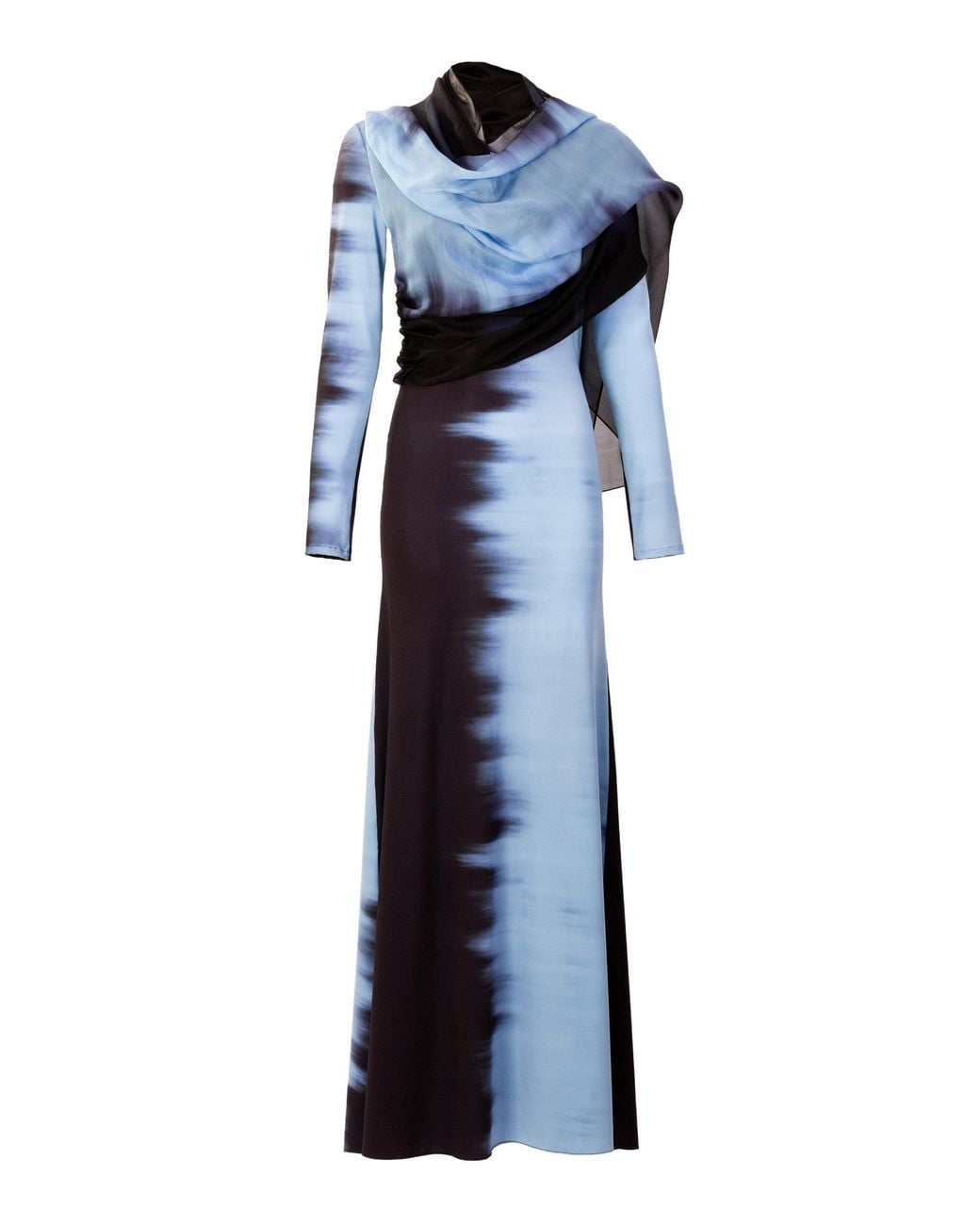 Silvia Tcherassi Moon Cape-Detailed Silk-Blend Maxi Dress in Blue | Lyst  Canada