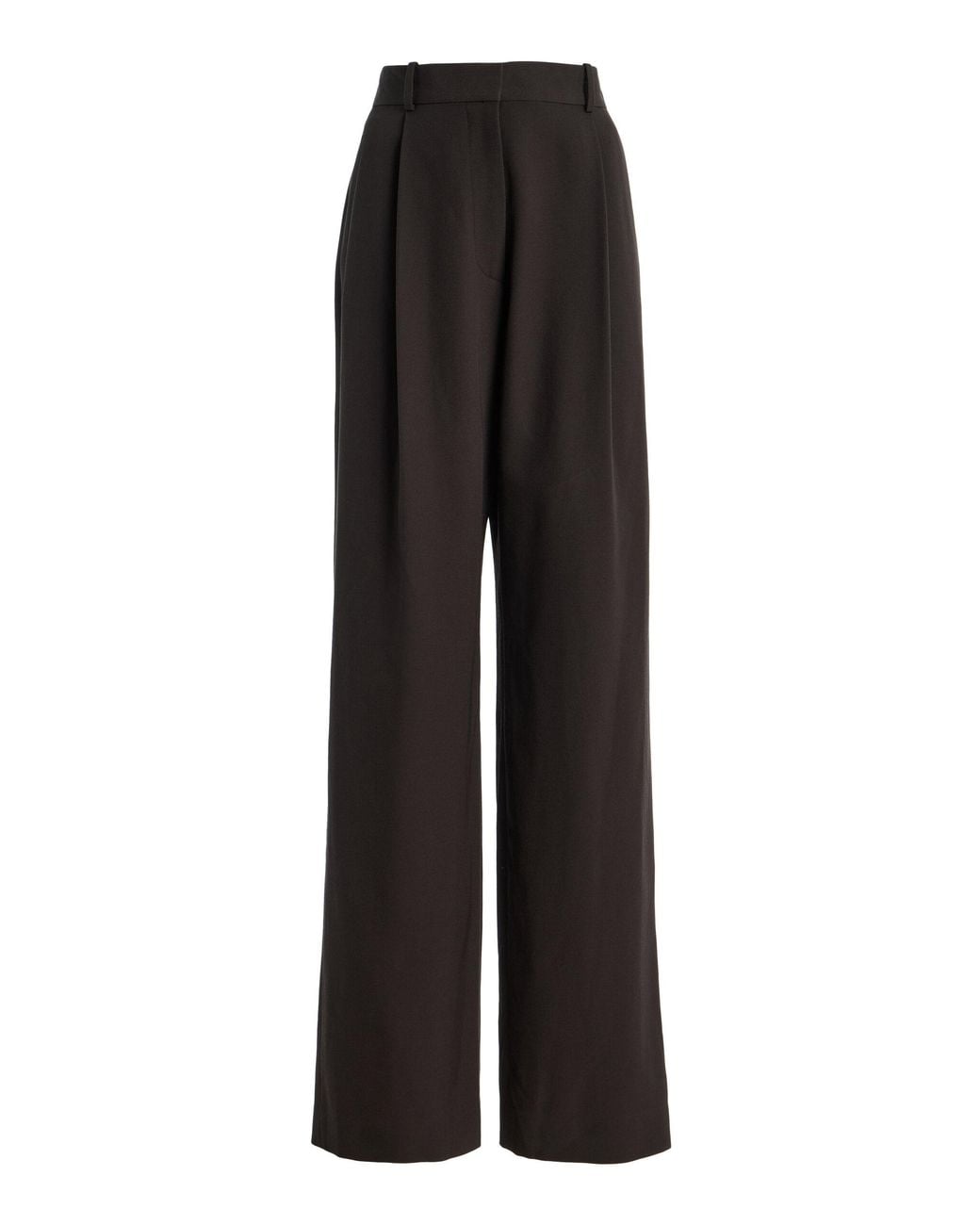 The Row Black Lowe Pleated Wool Pants