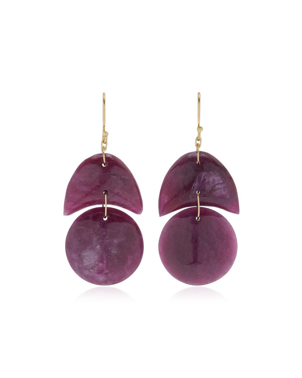 Ten Thousand Things Purple Tiny Arp 18k Yellow Gold Ruby Earrings
