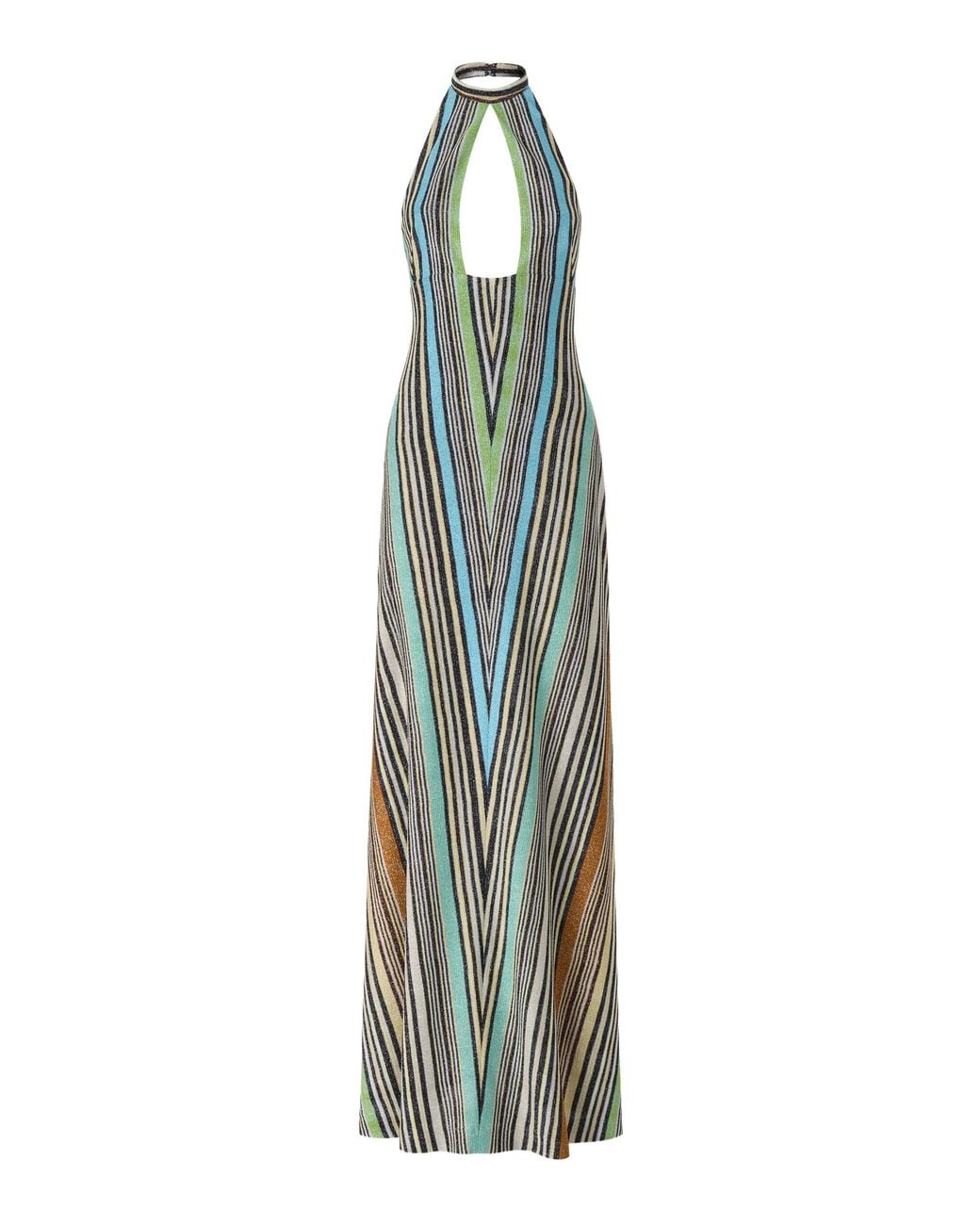 Missoni Blue Knit Maxi Halter Dress
