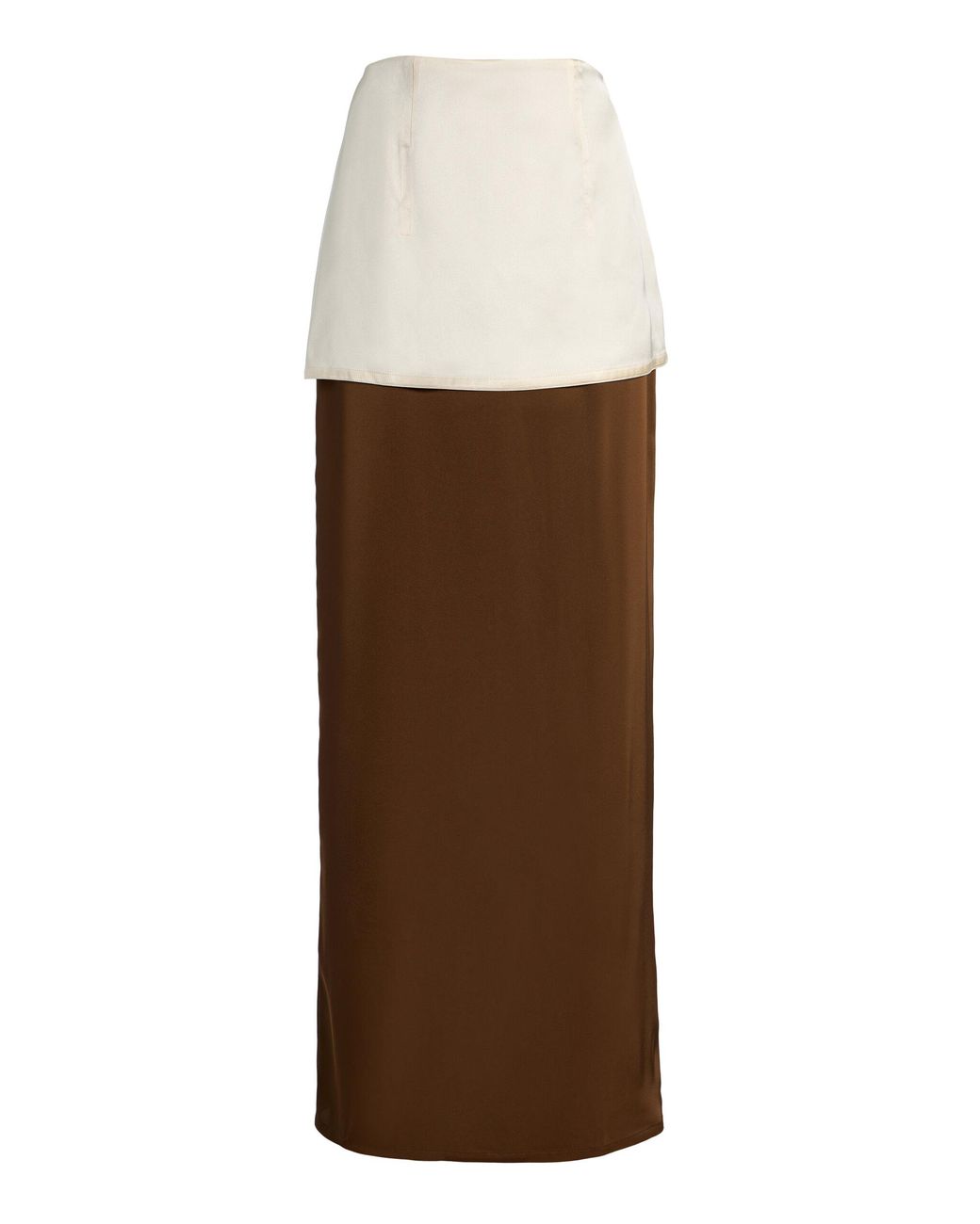 Bevza Natural Exclusive Double-Layer Satin Maxi Skirt