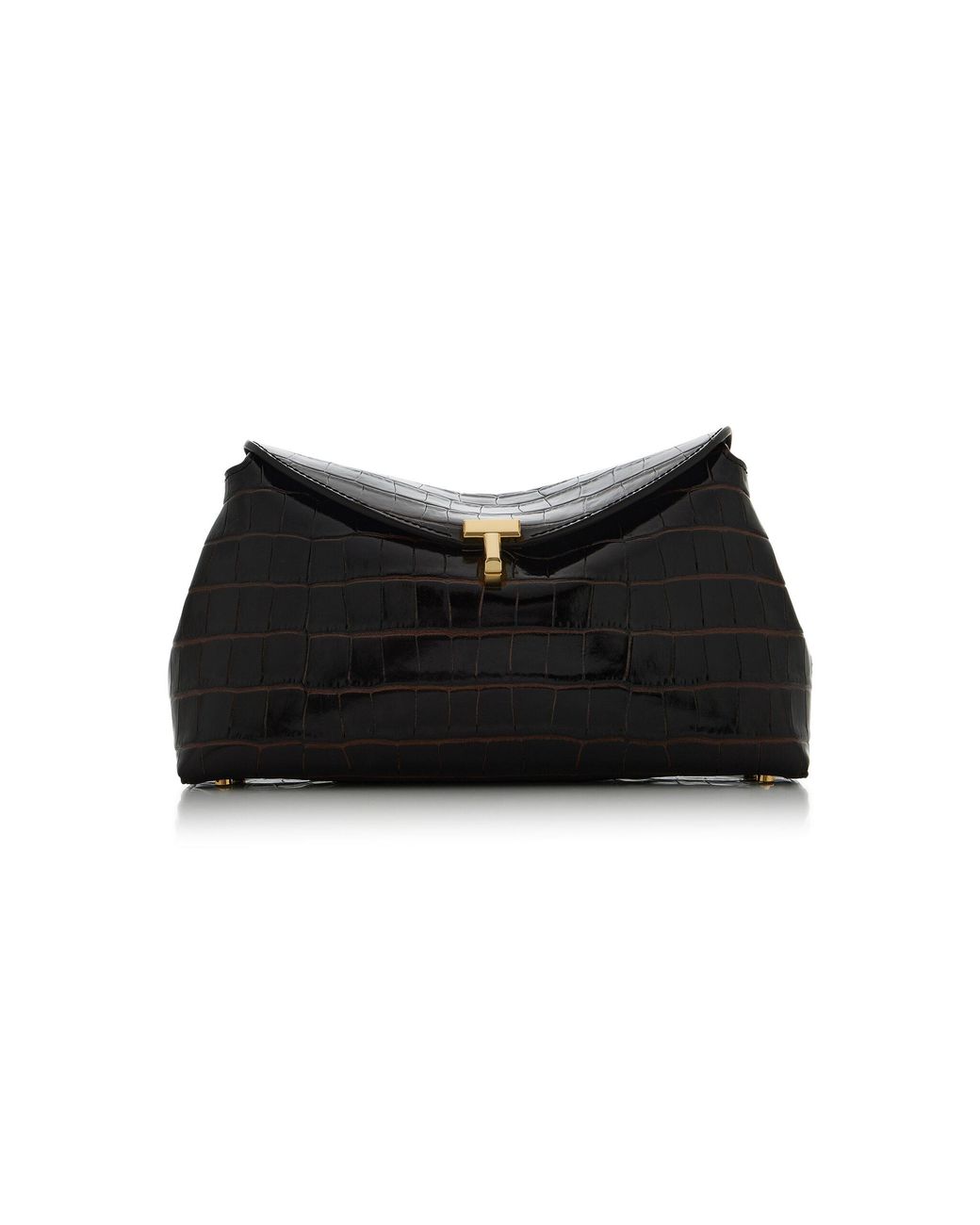 Totême Black T-Lock Clutch