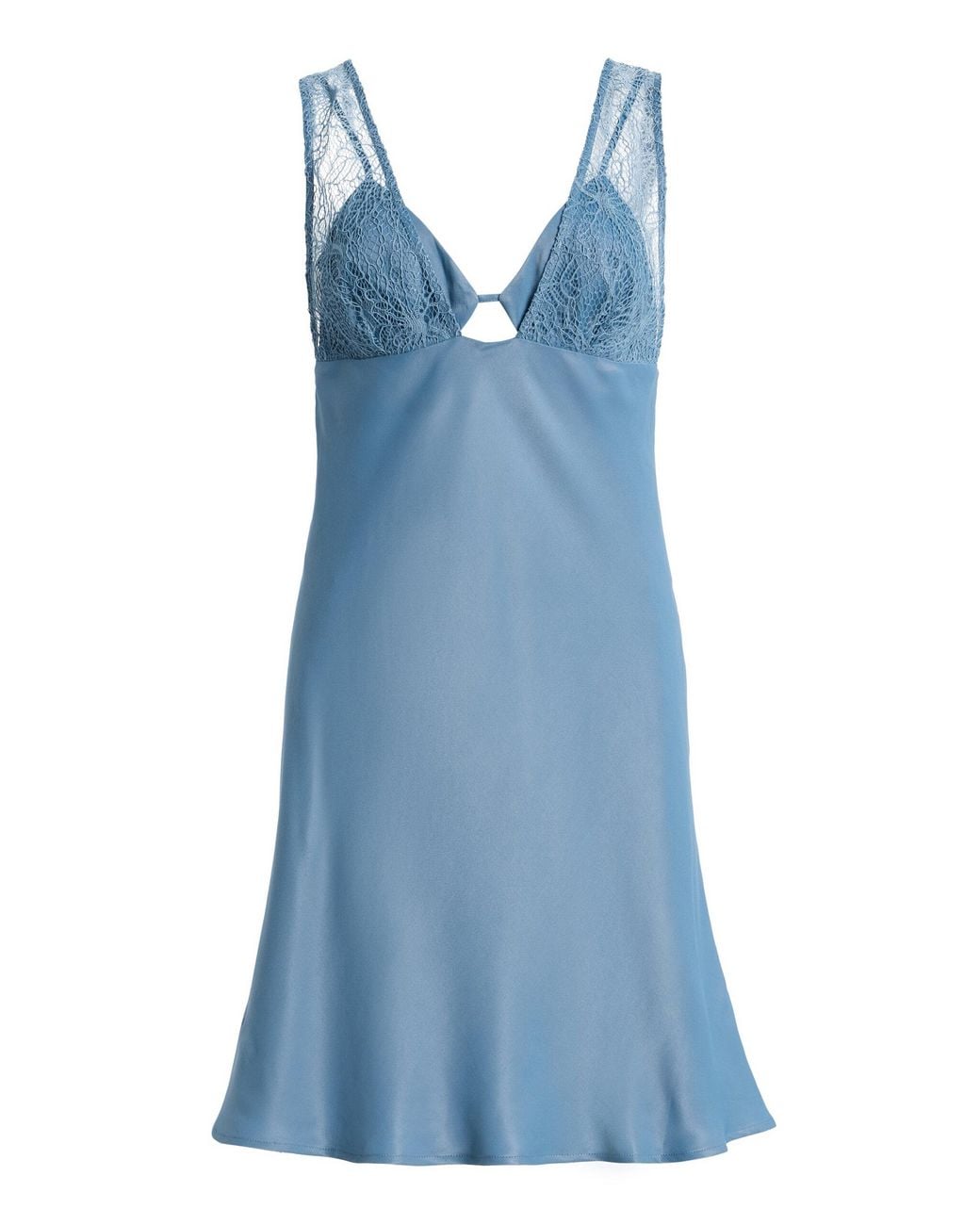 Third Form Blue Exclusive Inhale Layered Satin Mini Dress