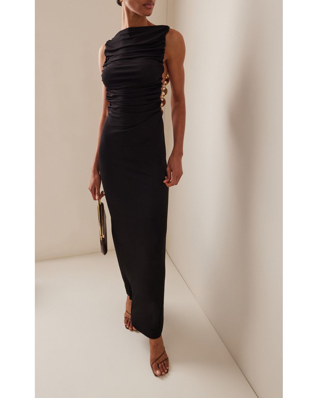 Christopher Esber Sculpted Ruched Jersey Maxi Dress in Black | Lyst