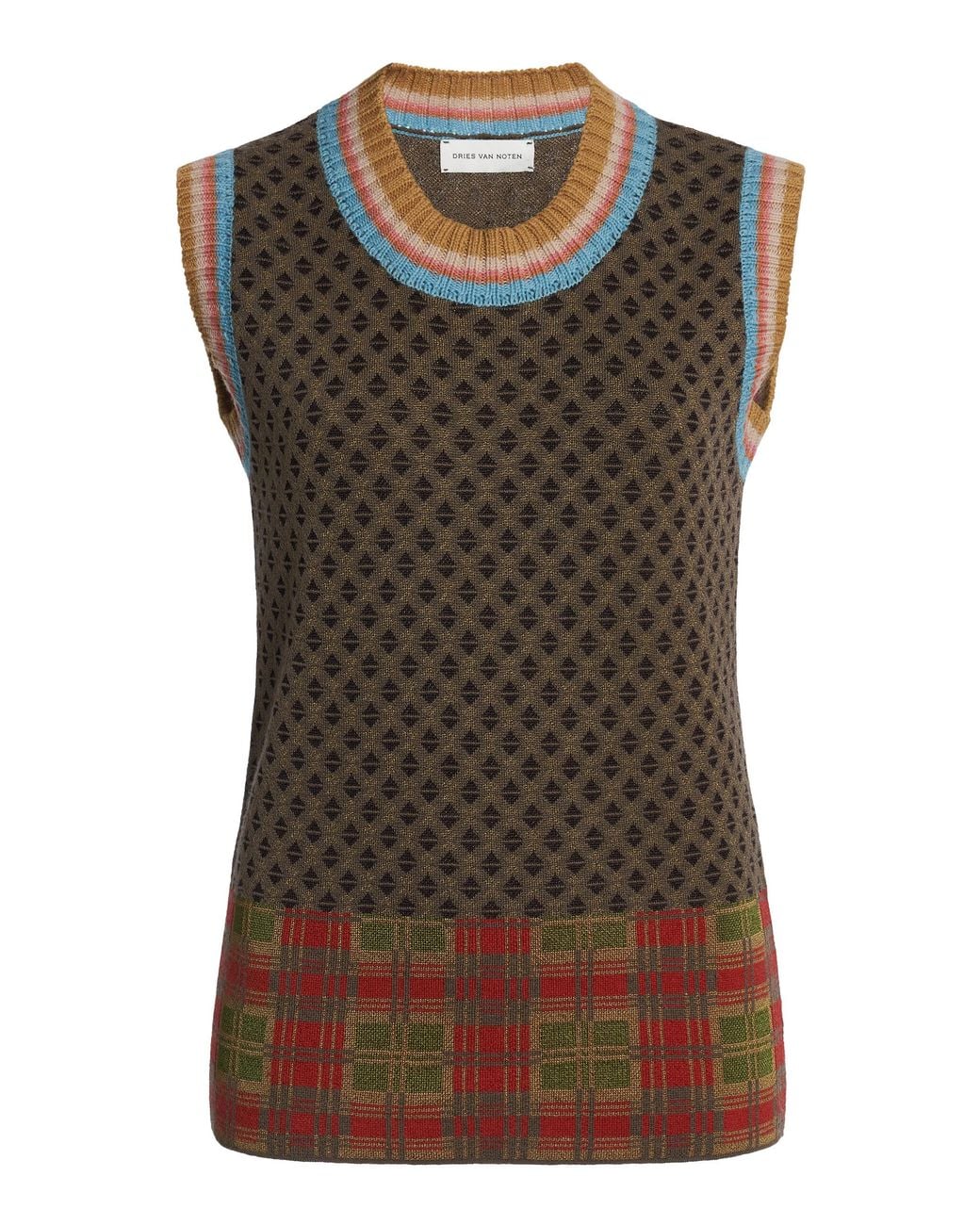 Dries Van Noten Green Temi Wool-Blend Vest