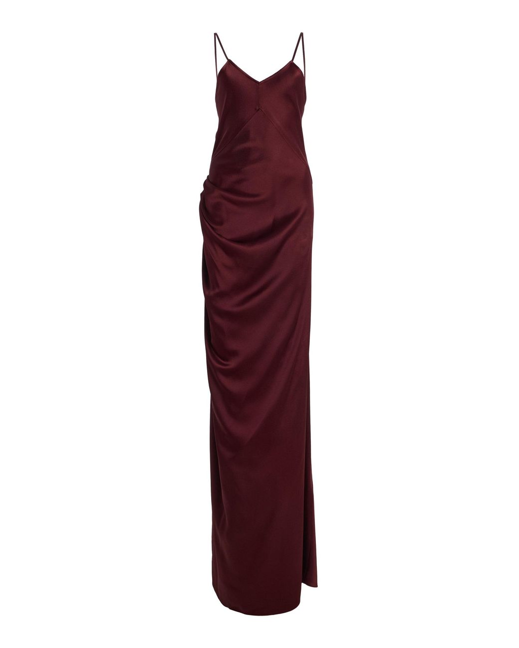 Victoria Beckham Purple Draped Satin Maxi Cami Dress