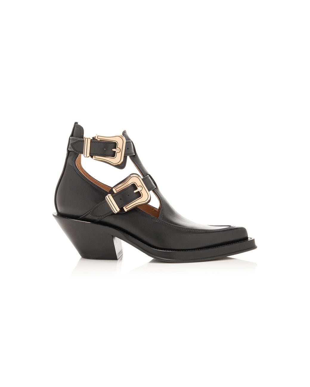 Gabriela Hearst Black Castro Buckle-Detailed Leather Ankle Boots