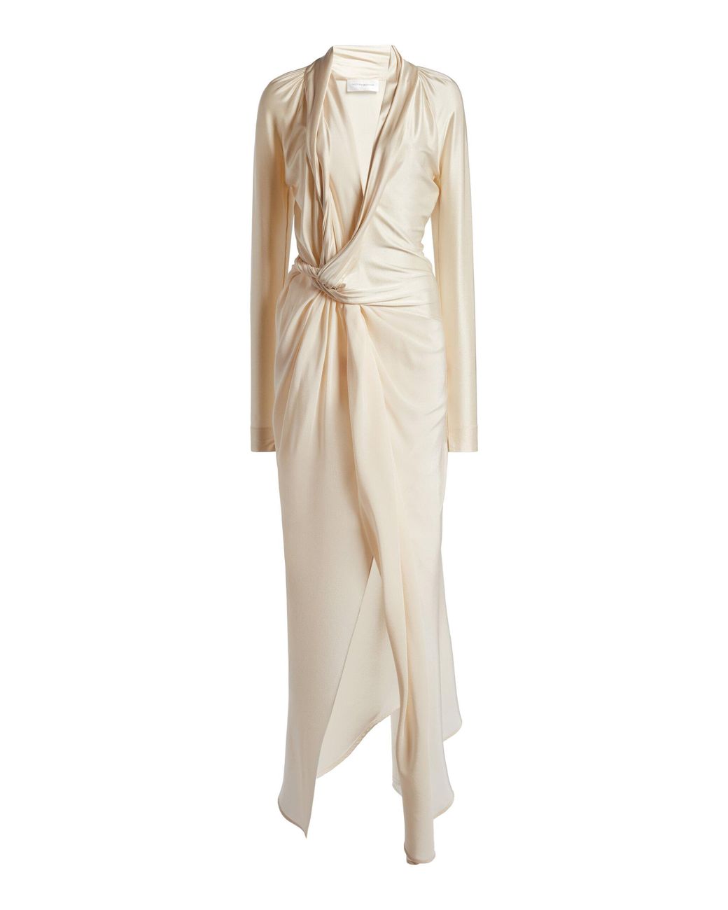 Victoria Beckham Natural Lea Twist-Detail Satin Midi Dress