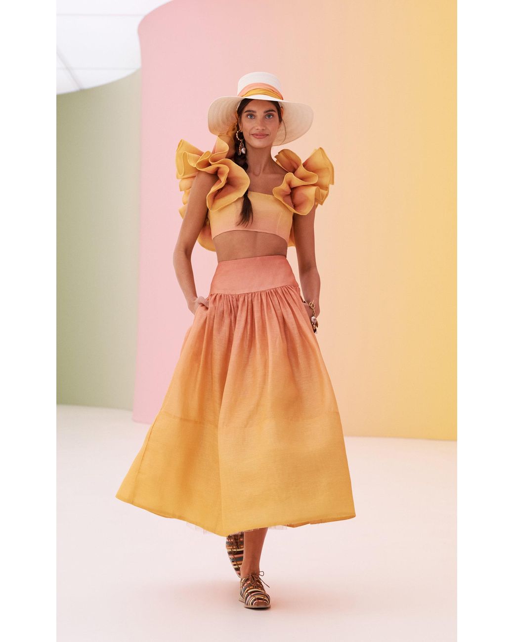 Orange top ombre skirt