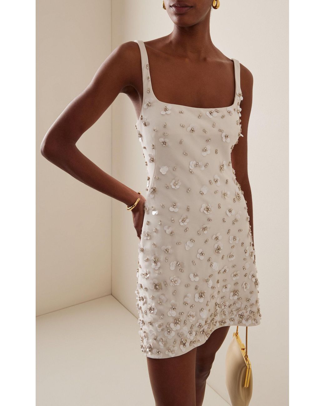 knee length dresses for ladies Ziva Embellished Crepe Mini Dress – SIMKHAI