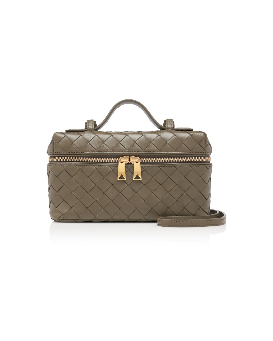 Bottega Veneta Green Bang Bang Intrecciato Leather Vanity Case