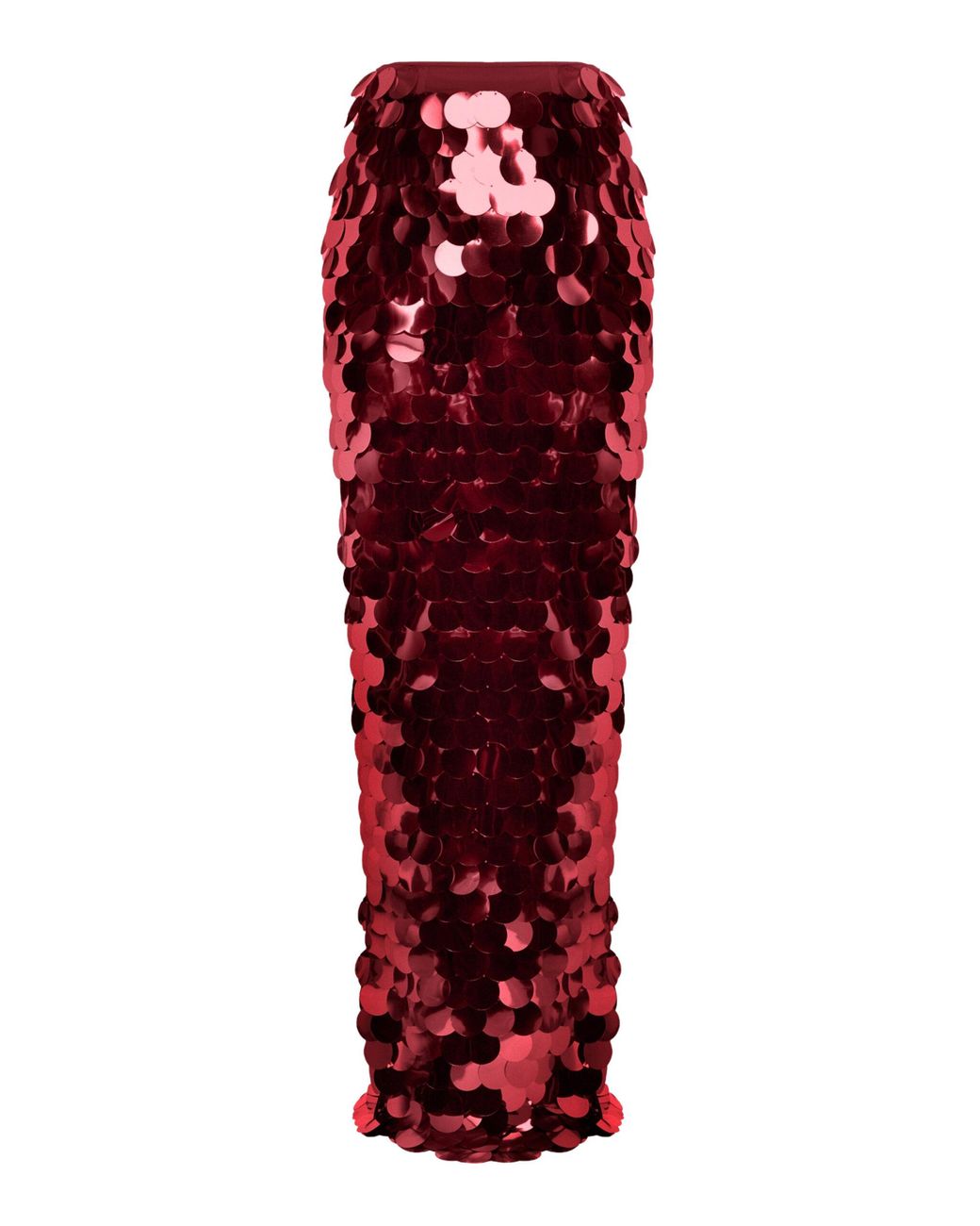 BALYKINA Red Sequined Maxi Skirt