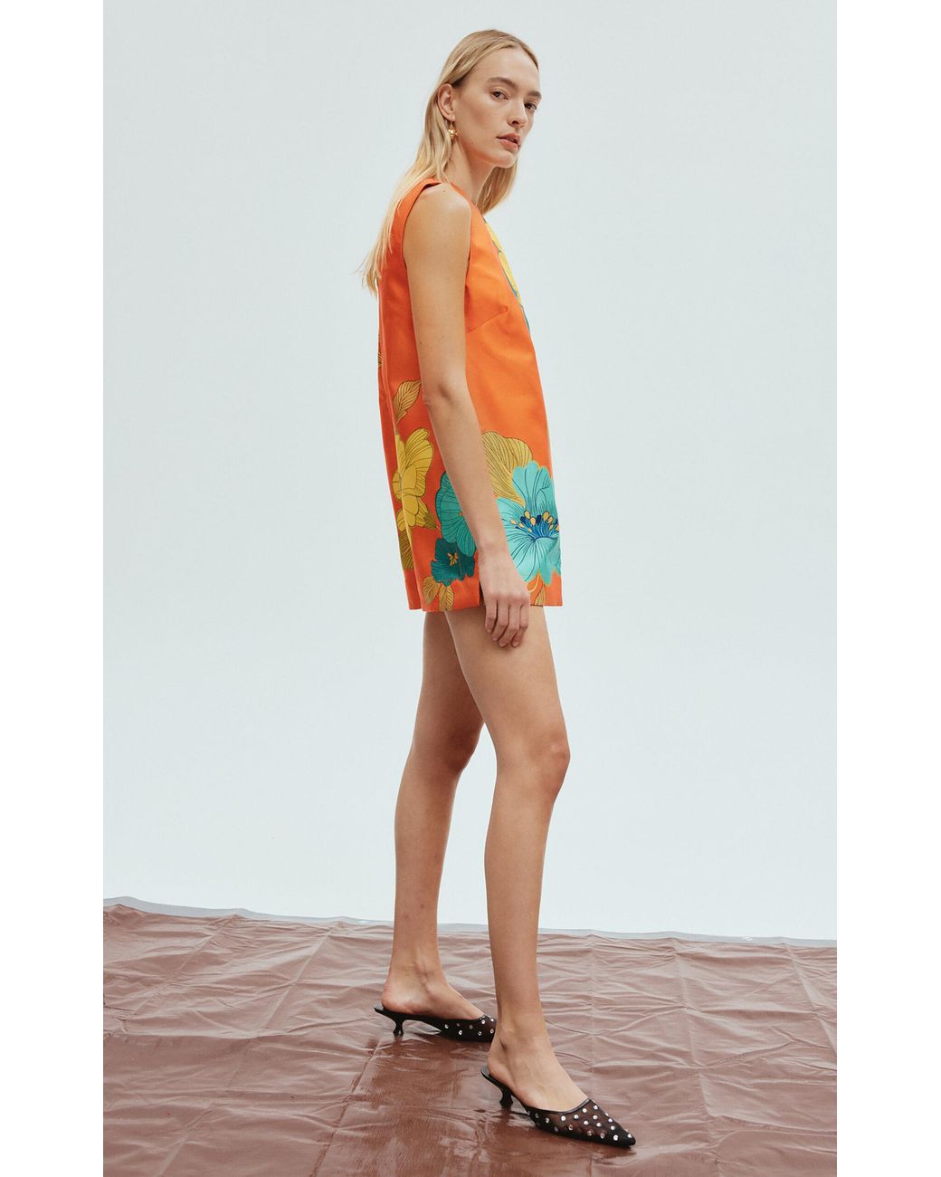 piato mini dress ALMAIS Exclusive Piato Floral-satin Mini Shift Dress in Pink