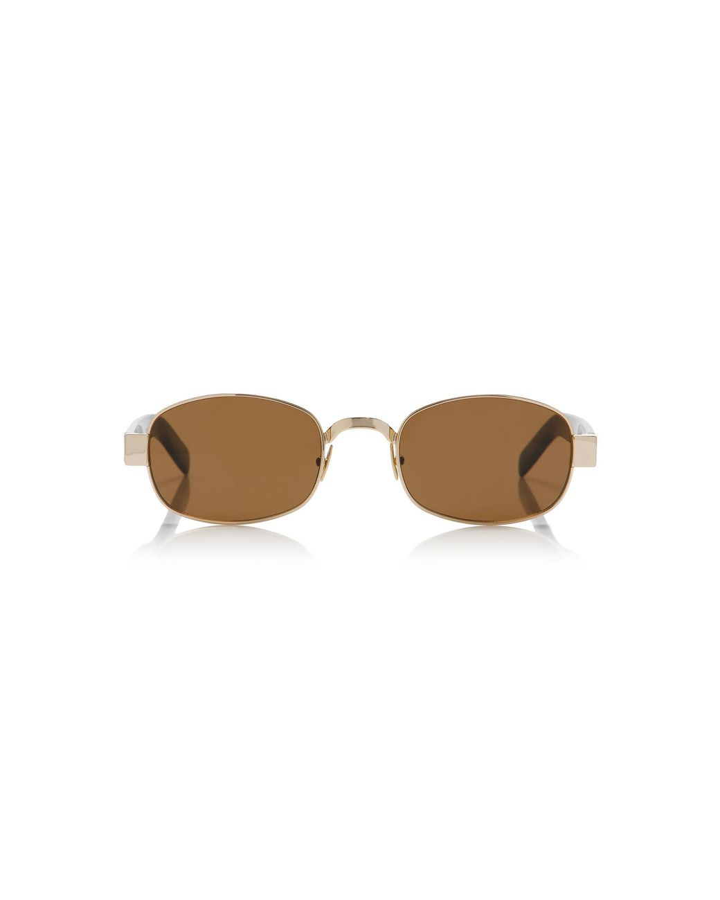 Saint Laurent Brown Round-Frame Metal Sunglasses