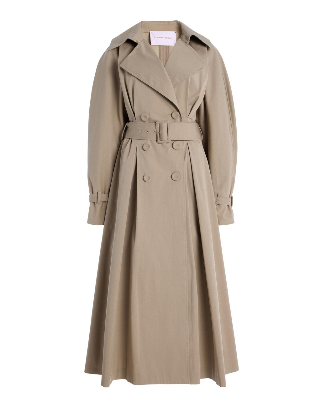 Carolina Herrera Double Breasted A Line Trench Coat in Natural Lyst
