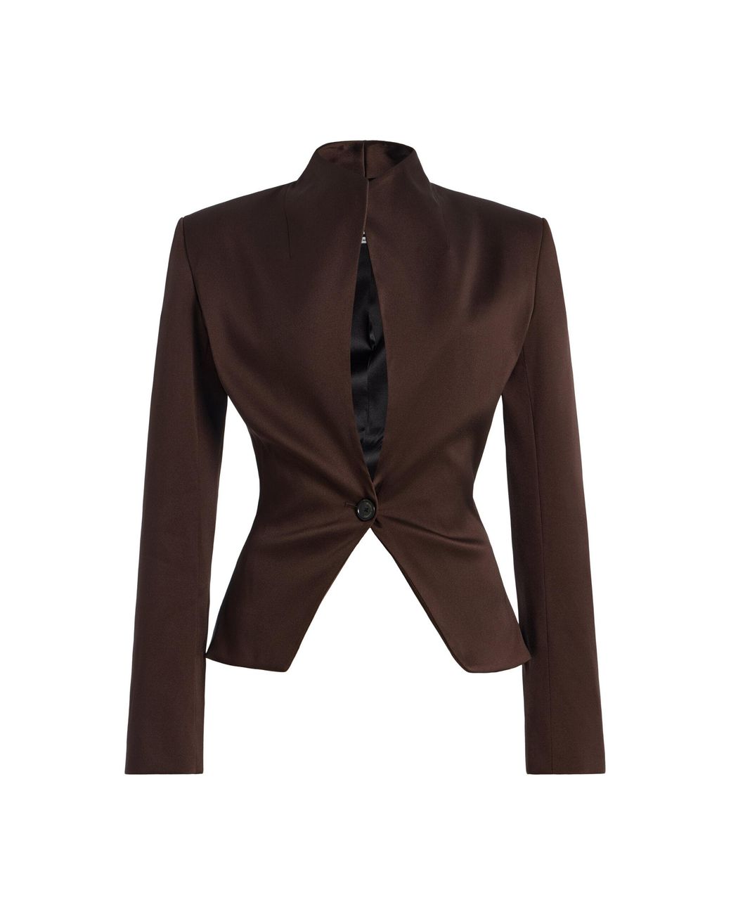 Brandon Maxwell Black The Alora Shrunken Stretch-Mikado Jacket