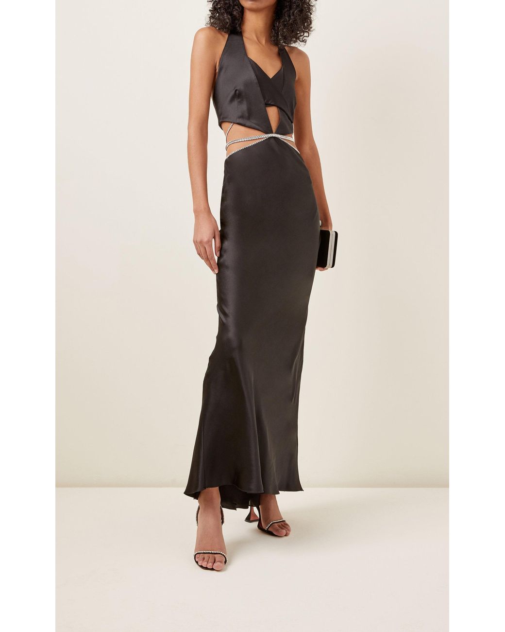 Michael lo sordo silk satin maxi dress cheap
