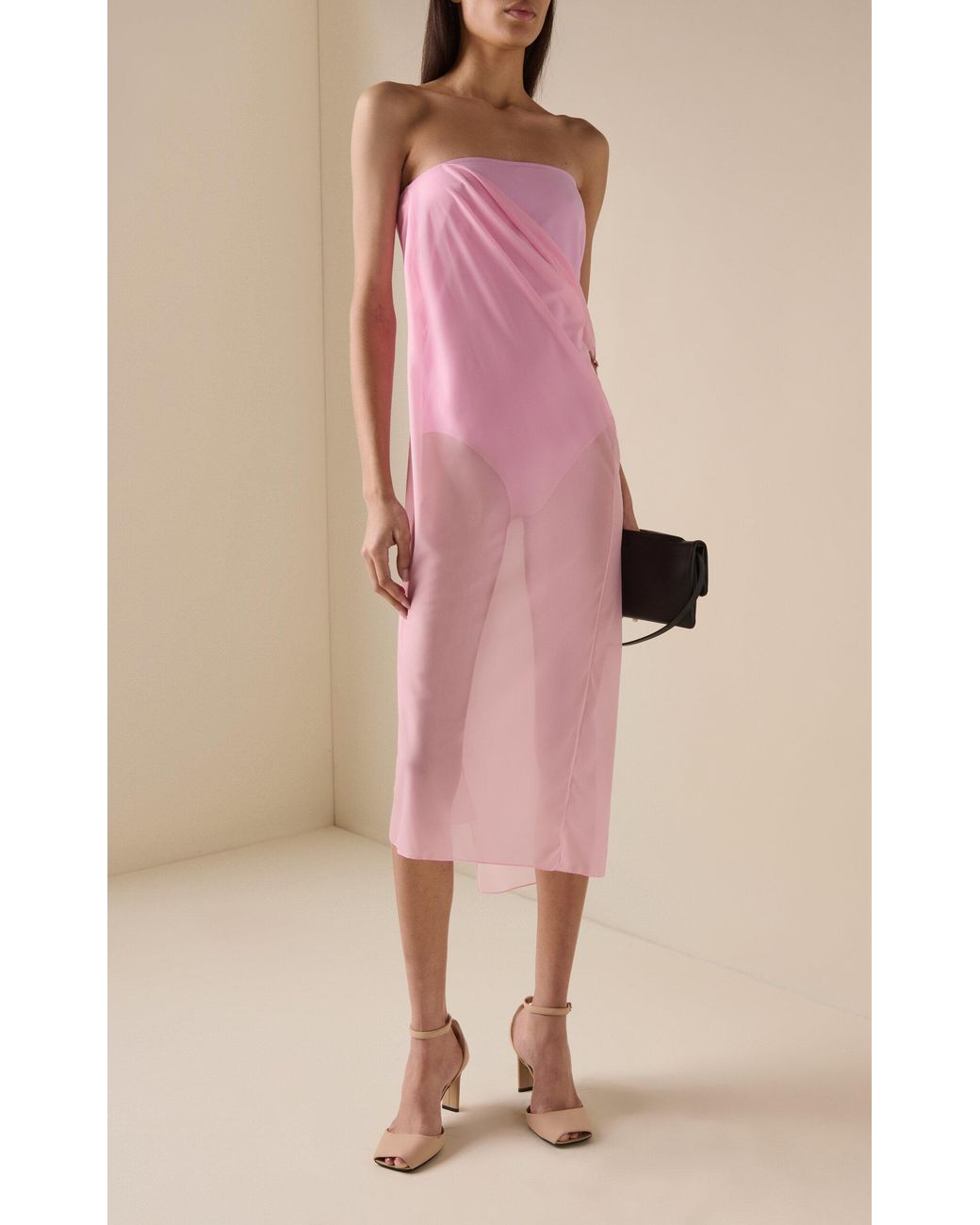 chinese dress ladies Soft Pink Jersey Dress  Luera Femme