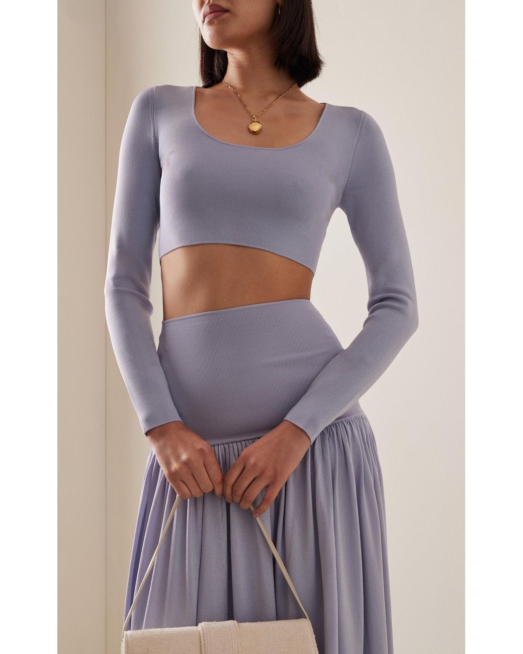 【Zimmermann】Acacia Knit Scoop ribbed-knit crop top Zimmermann Acacia Knit Scoop Top in Lilac | REVOLVE