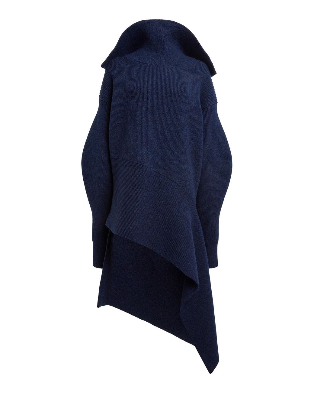 Givenchy Blue Asymmetric Wool-Cashmere Mini Dress