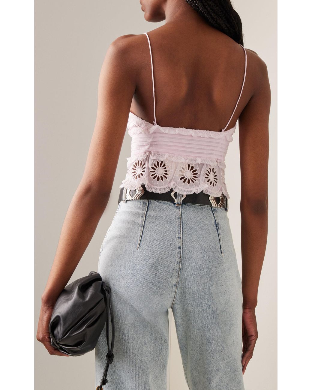 Isabel Marant Delphine Embroidered Cotton-silk Top in Pink | Lyst