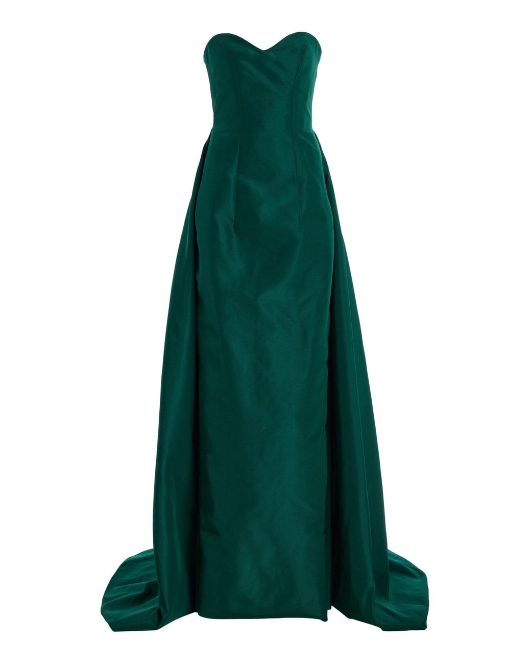 Monique Lhuillier Green Strapless Gown With Full Train