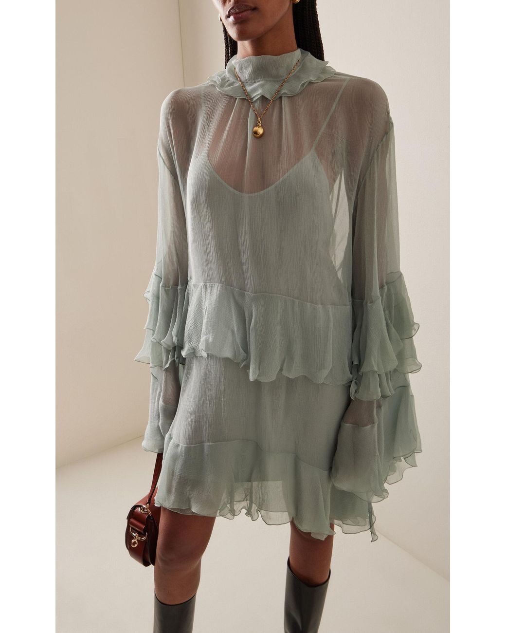 green emerald velvet dress Chloe Wrap Over Silk Midi Dress Forest Green – VAAI main image 1