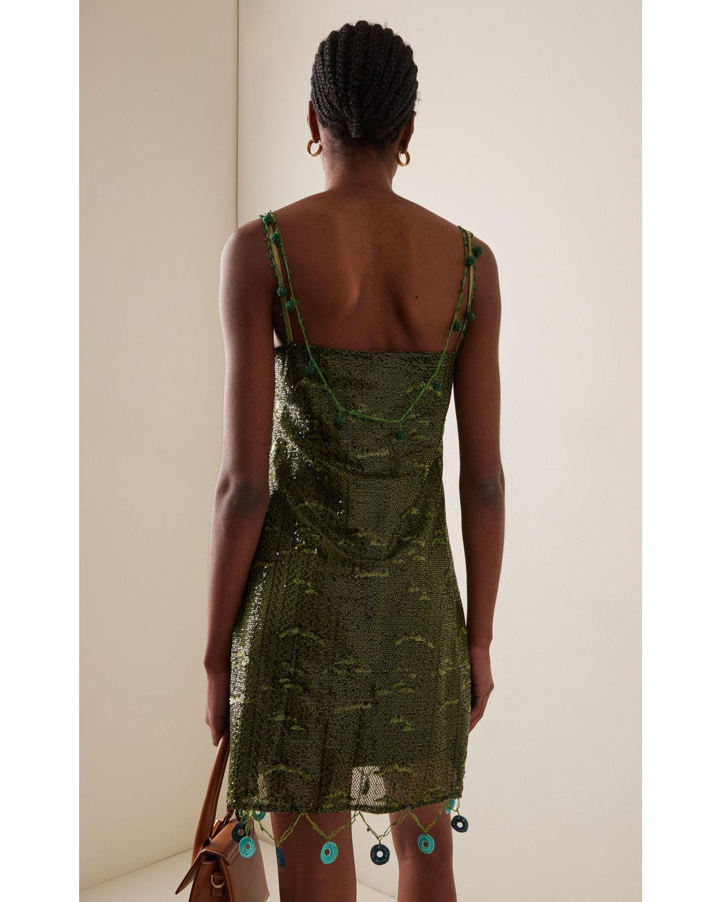 Siedres Enta Bead-embellished Sequined Mini Dress in Green | Lyst
