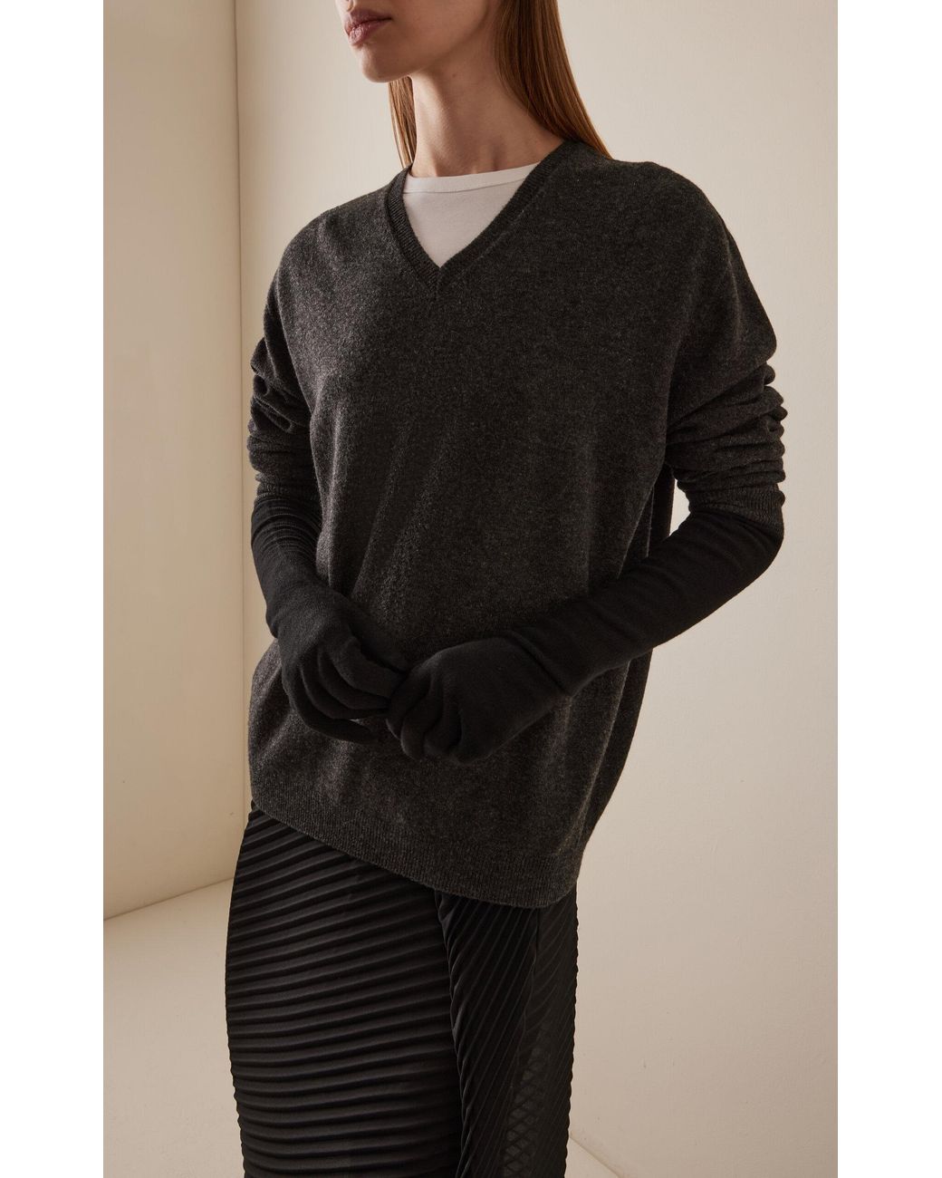 The Row Black Ivot Cashmere Gloves