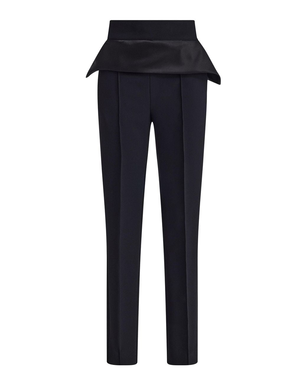 Maticevski Blue Relate Satin-Trimmed Crepe Pants