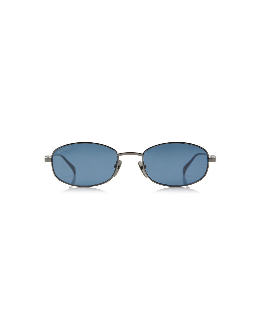 Gucci Blue Oval-frame Metal Sunglasses