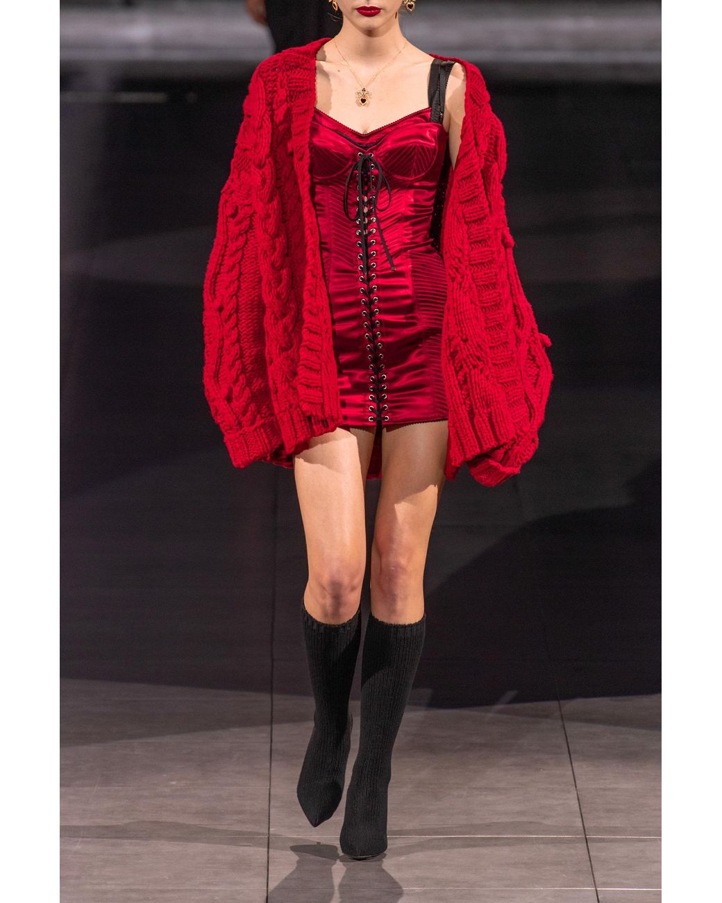 Dolce & Gabbana Lace-up Satin Mini Dress in Red | Lyst Dolce & Gabbana Lace-up Satin Mini Dress in Red | Lyst