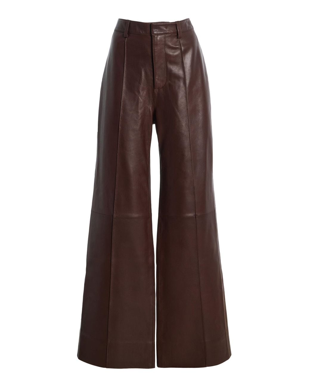 Sea Brown Caitlin Leather Wide-Leg Pants