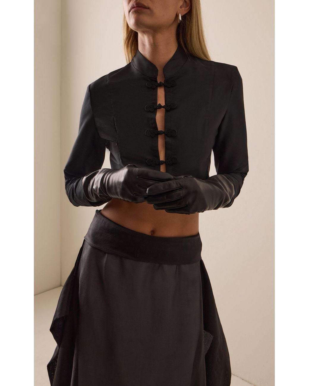 LIE STUDIO Black The Long Gloves